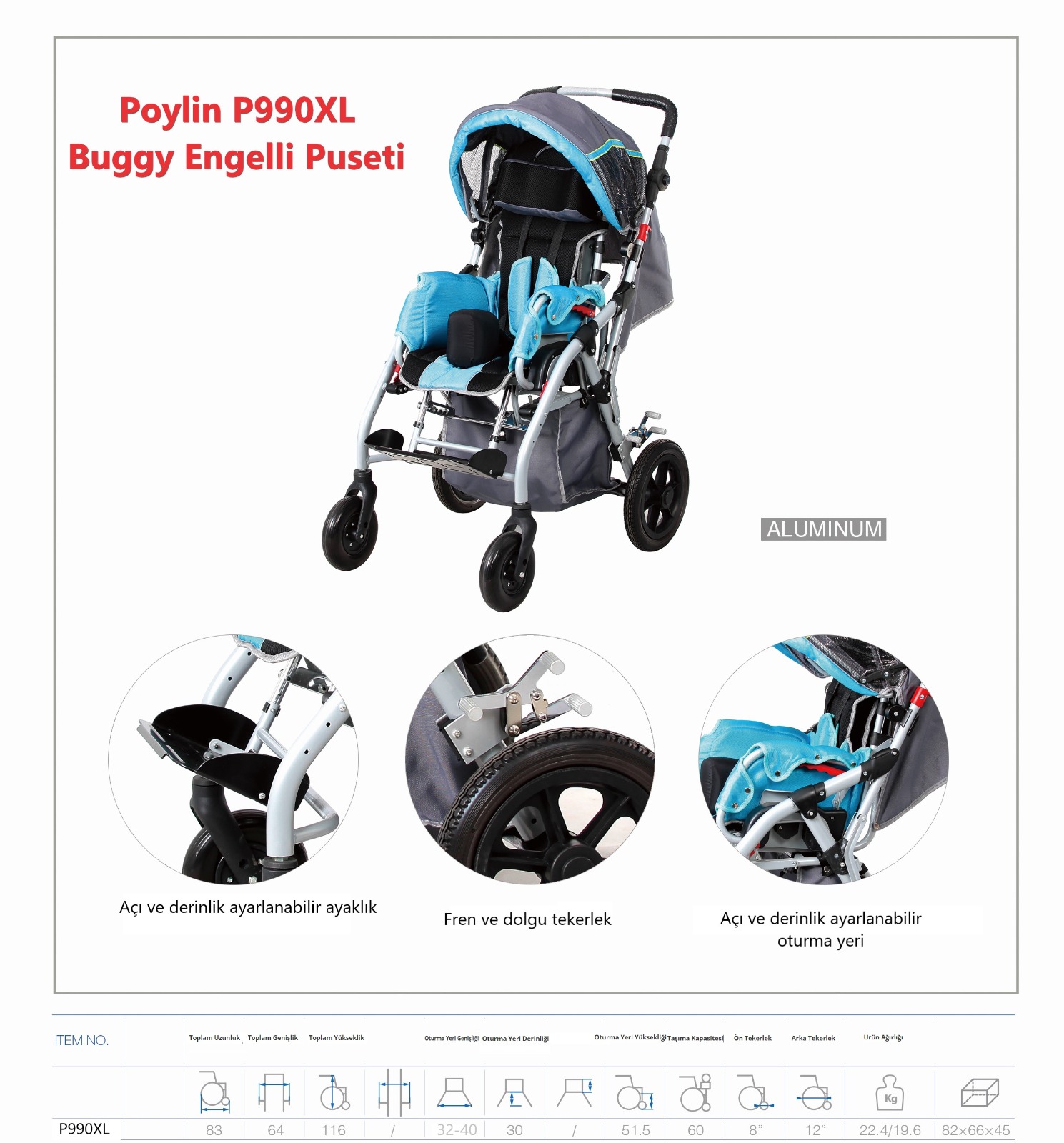 Poylin P990 Engelli Çocuk Puseti Fiyatları